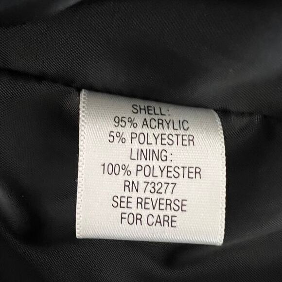 Croft & Barrow Womens Blazer Jacket Large Black Pink Nubby Open Front Tweed - Picture 5 of 6